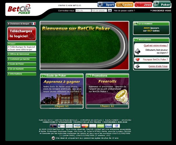 Aperçu Betclic Poker (Bonus & Informations)