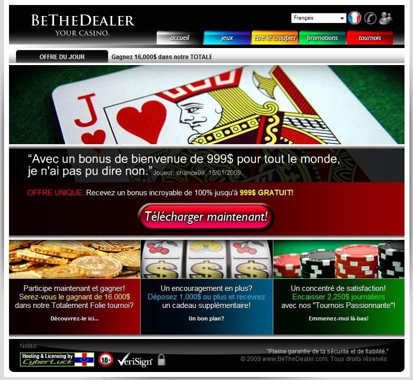 Aperçu Be The Dealer Casino (Bonus & Informations)
