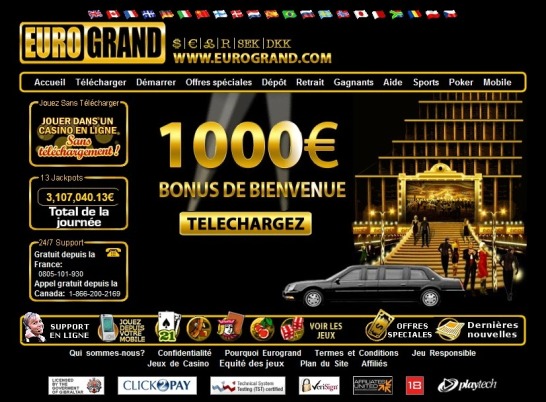 Aperçu Eurogrand Casino (Bonus & informations)