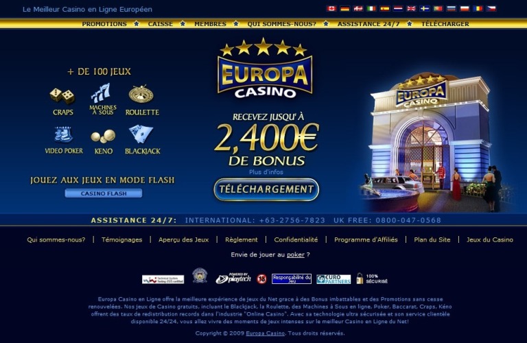 Aperçu Europa Casino (Bonus & Informations)