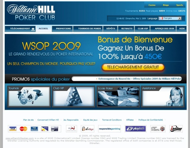 Aperçu William Hill Poker (Bonus & Informations)